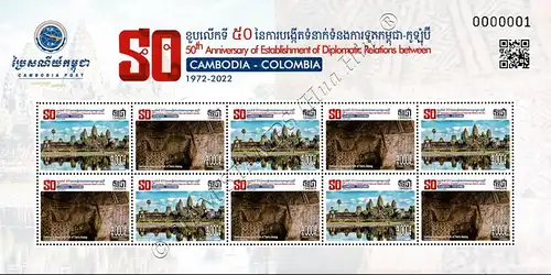 50 years of diplomatic relations with Colombia -KB(I)- (MNH)
