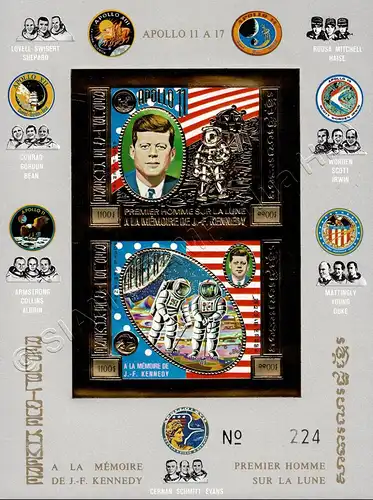 10th Death Anniversary of J.F.Kennedy (1973): Apollo Space Program (37B) (MNH)