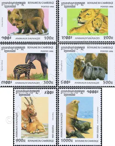 Wild Animals and her Babies (MNH)