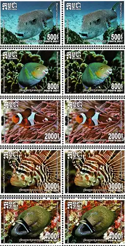 Marine Fishes -PAIR- (MNH)