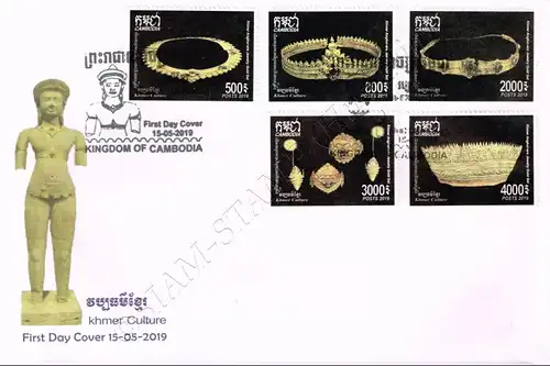 Khmer Kultur: Goldenes Schmuck Set aus der Angkor Periode -FDC(I)-I-