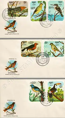 ARGENTINA 1985, Buenos Aires: Vögel -FDC(I)-I-