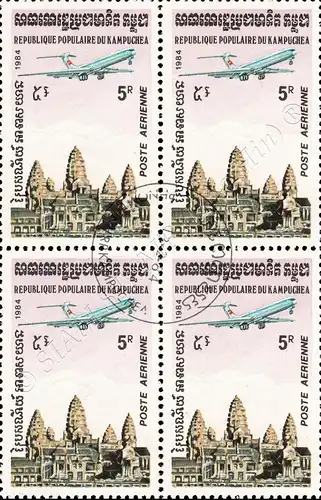 Freimarken: Tempel von Angkor -4er BLOCK GESTEMPELT G(I)-