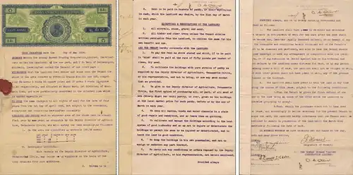 Burmesischer Pachtvertrag von 1934 über eine Plantage -(I)-