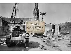 Repro Foto no Original 10x15cm Panzer Tank Dorf Kirche Belgien Frankreich