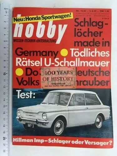 Hobby Zeitschrift Nr. 12/63 Wissen Technik Unterhaltung