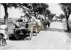 Repro Foto no Original 10x15cm Flüchtlinge Frankreich Belgien Pferd u. Wagen