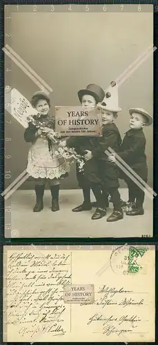 Orig. AK Neujahr Kinder verkleidet Zirkus Karneval gel. 1907