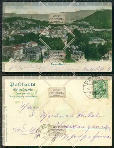 Orig. AK Baden Baden Baden-Württemberg gel. 1908