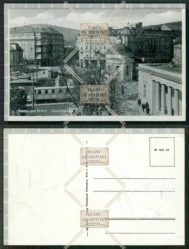 Orig. AK Baden bei Wien Josefsplatz