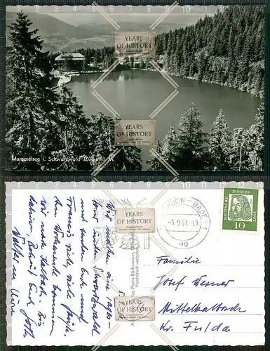 Orig. AK Mummelsee im Schwarzwald gel. 1961