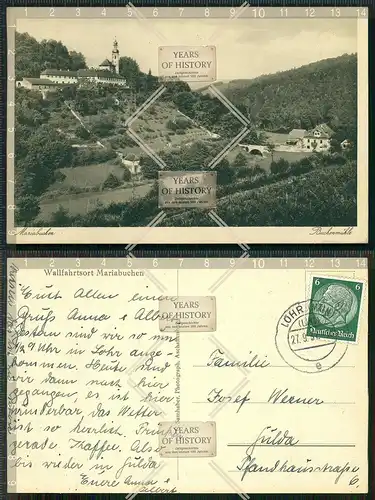 Orig. AK Mariabuchen Buchenmühle bei Lohr am Main gel. 1937