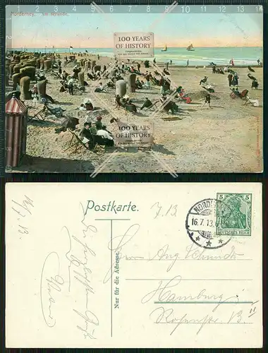 Orig. AK Norderney Nordsee Strand 1913