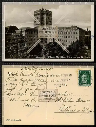 Orig. AK Düsseldorf Wilhelm Marx-Haus gel. 1928