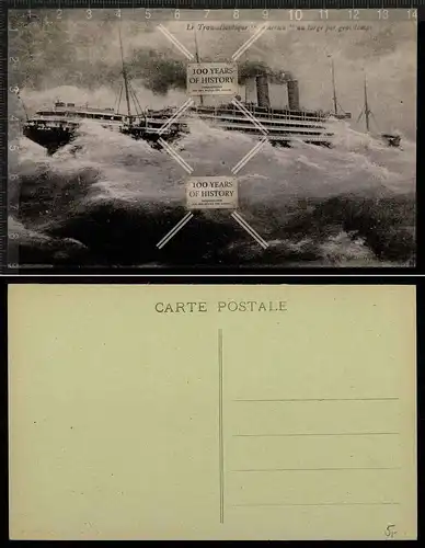 Orig. AK Dampfer Schiff Le Transatlantique Amerika 1910