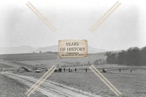 Repro Foto Flugplatz Hahnweide Kirchheim Teck Flugzeug Segelflugzeug Esslingen S