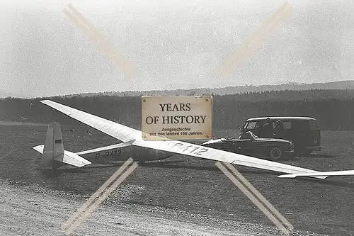 Repro Foto Flugplatz Hahnweide Kirchheim Teck Flugzeug Segelflugzeug Esslingen S