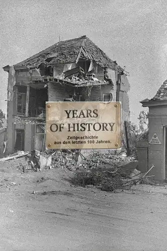 Foto kein Zeitgenössisches Original Holland Shell Werbung zerstört Haus Belgien 