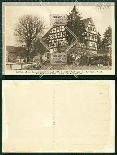 Orig. AK bei Kreuztal Westfalen Schloss Junkernhees Gasthof