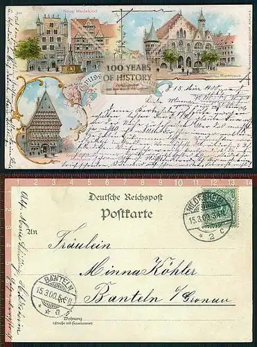 Orig. AK Hildesheim Haus Wedekind Rathhaus gel. 1900