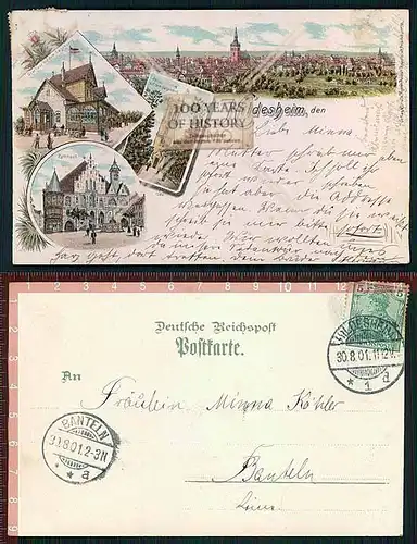 Orig. AK Hildesheim Rathaus Mehrfachansicht gel. 1901