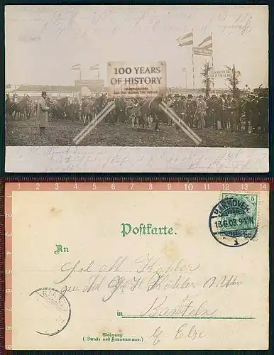 Orig. AK Pferd Pferde Markt Stempel Hannover gel. 1903