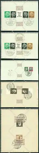 Orig. Briefmarken Dt. Reich 1943 mit Stempel auf Papier