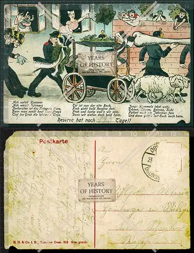 Orig. AK Postkarte Reserve hat Ruh gelaufen 1916 Karte beschädigt