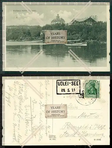 Orig. AK Eutin Uglei am Uglei See Sonderstempel Holsteinische Schweiz Kurhaus 1