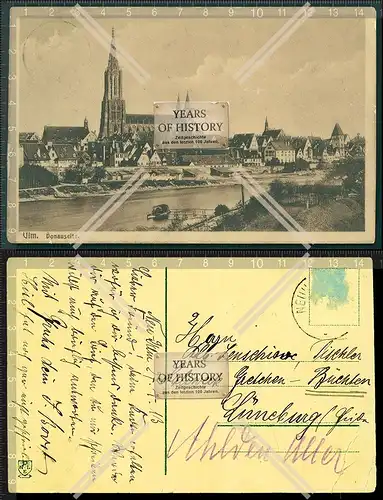 Orig. AK Ulm an der Donau 1913 gelaufen