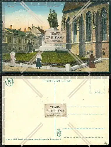 Orig. AK Kassa Honved Ungarn Budapest 1908 Denkmal vor Kirche