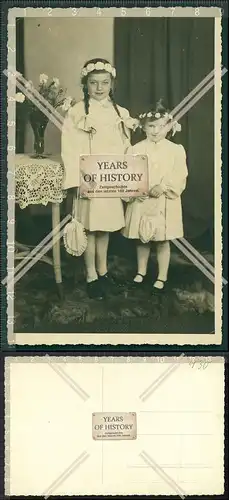 Orig. Foto AK Konfirmation Kommunion Segenshandlung Kirche Jungs Mädchen uvm