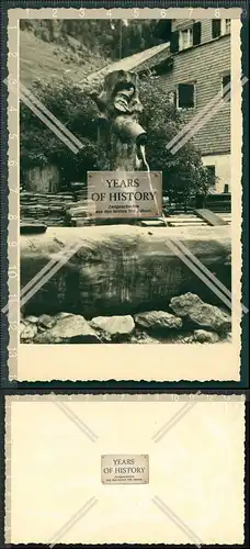 Orig. Foto AK alter Holzbrunnen mit geschnitzten Gesicht 1936 Schwarzwald Baden
