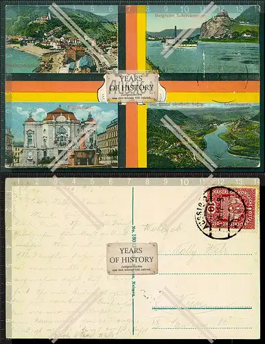 Orig. AK Aussig Usti nad Labem Elbe Mehrblick Karte gelaufen 1917