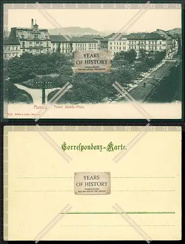 Orig. AK Aussig Usti nad Labem Elbe Kaiser Franz Josef Platz 1903