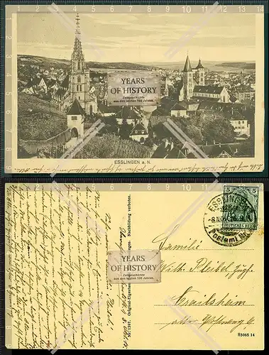 Orig. AK Esslingen am Neckar Baden-Württemberg gelaufen 1915