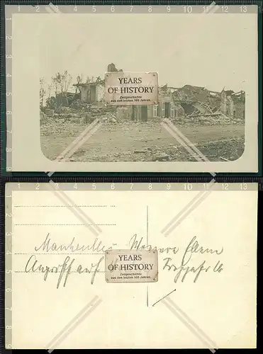 Orig. Foto AK 1.WK Frankreich 1916 Dorf zerstört Beschreibung siehe Rückseite