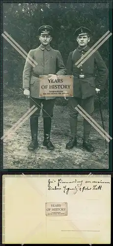 Orig. Foto AK 1. WK Zwei Soldaten in Uniform