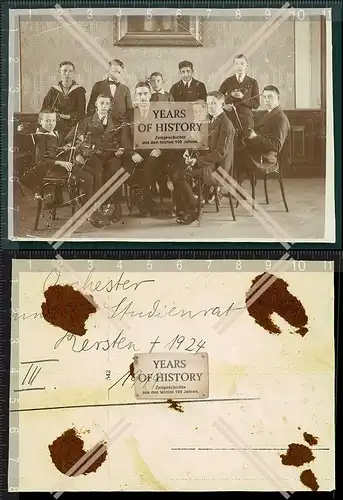 Orig. Foto Menden Arnsberg Sauerland 1924 Orchester Geige Schüler Gruppe