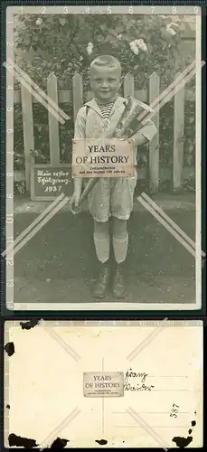 Orig. Foto Einschulung 1937 Junge Kind mit Schultüte