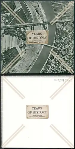 Fotokarton 18x18 cm Luftbild Fliegeraufnahme 1939 Deutschland Flussbrücke