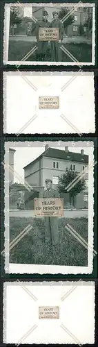 Orig. Foto 2x Duisburg 1942 Soldaten vor Gebäude