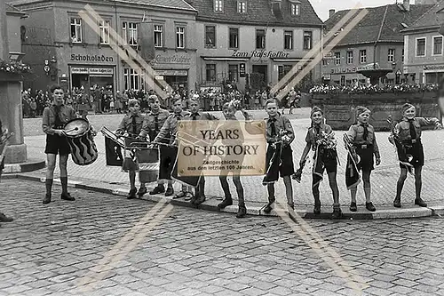 Repro Foto Pimpf Jungs Trommeln Straßenansicht Heimkehr in die Garnison