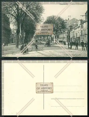 Orig. AK Charleville-Mezieres Cours d Orleans belebt Fuhrwerke 1913