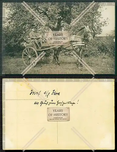 Orig. Foto AK 1. WK Frankreich mit Kutsche und Pferd im Feld 1915