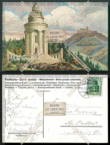 Orig. AK Lutherstadt Eisenach in Thüringen Wartburg Burschenschaftsdenkmal gel