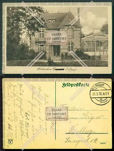 Orig. AK Soldatenheim Aisne Belgien Frankreich Feldpost gelaufen 1917 Stempel E