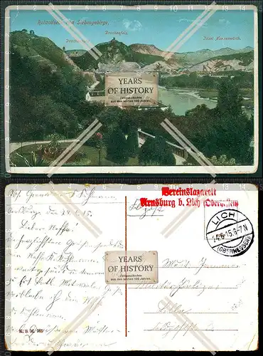 Orig. AK Lich Oberhessen Rolandseck Rhein Siebengebirge Feldpost gel. 1915