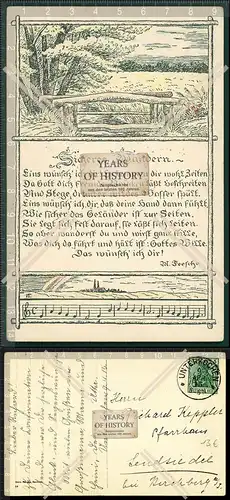 Orig. AK Lied Lieder sicheres wandern Unterkochen  Aalen gelaufen 1915