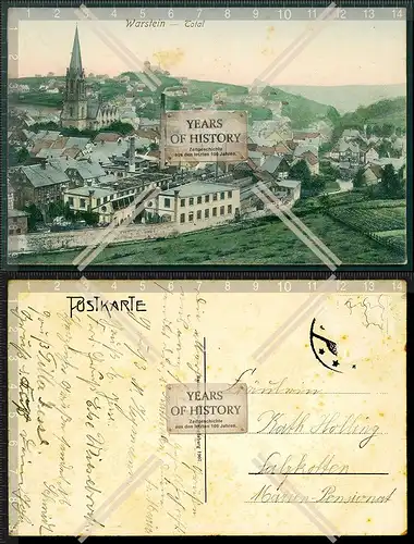 Orig. AK Warstein Soest Gesamtansicht Total gel. 1908